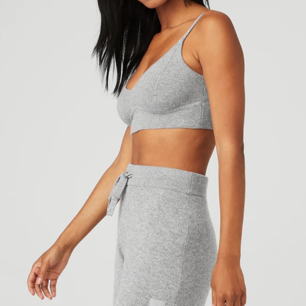 ALO Yoga Heather Gray Sports Bra - Picture 3 of 11